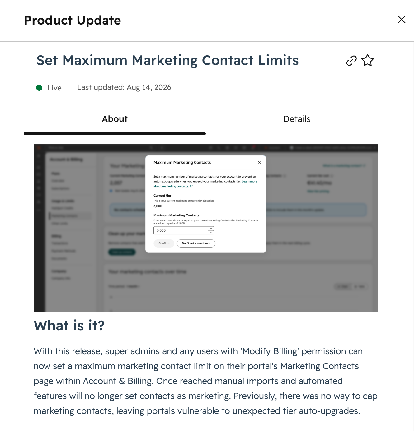 HubSpot Set Marketing Hub Marketing Contact Limi